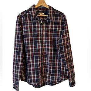Ecothreads‎ Men’s Red Blue Plaid Button Down Shirt Snap Front Size Medium